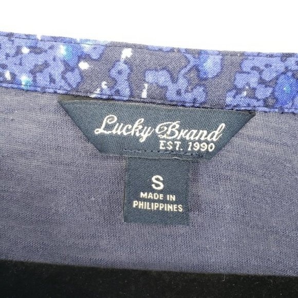 Lucky Brand Half Button Popover Split Hem Top - S - Picture 5 of 6